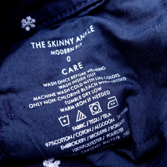 Ann Taylor Navy Embroidered Daisy Skinny Jeans - Picture 6 of 6